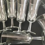 Set 12 vintage champagne flutes