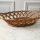 large oval rattan basket vintage 60s-70s