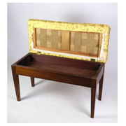 Piano bench / stool in mahogany with light floral fabric from around 1910