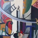 Peinture cubiste moderniste signée