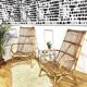 Pair vintage rattan armchairs