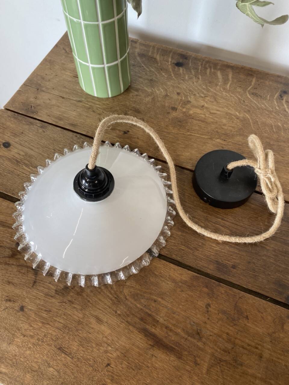 Suspension en opaline vintage "Simone"