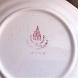 Old pink speckled beige dessert plate from the Dentelle St Amand collection