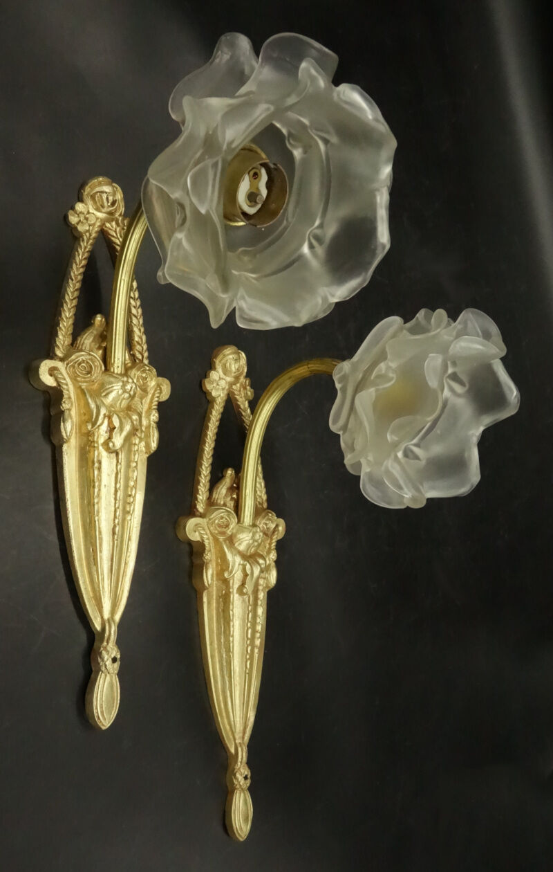 Pair of wall lamps period Art Deco style