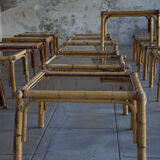 Set of eighteen rattan coffee tables 1950'
