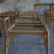 Lot de dix-huit tables basses rotin 1950