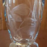 Crystal vase carved fish decoration