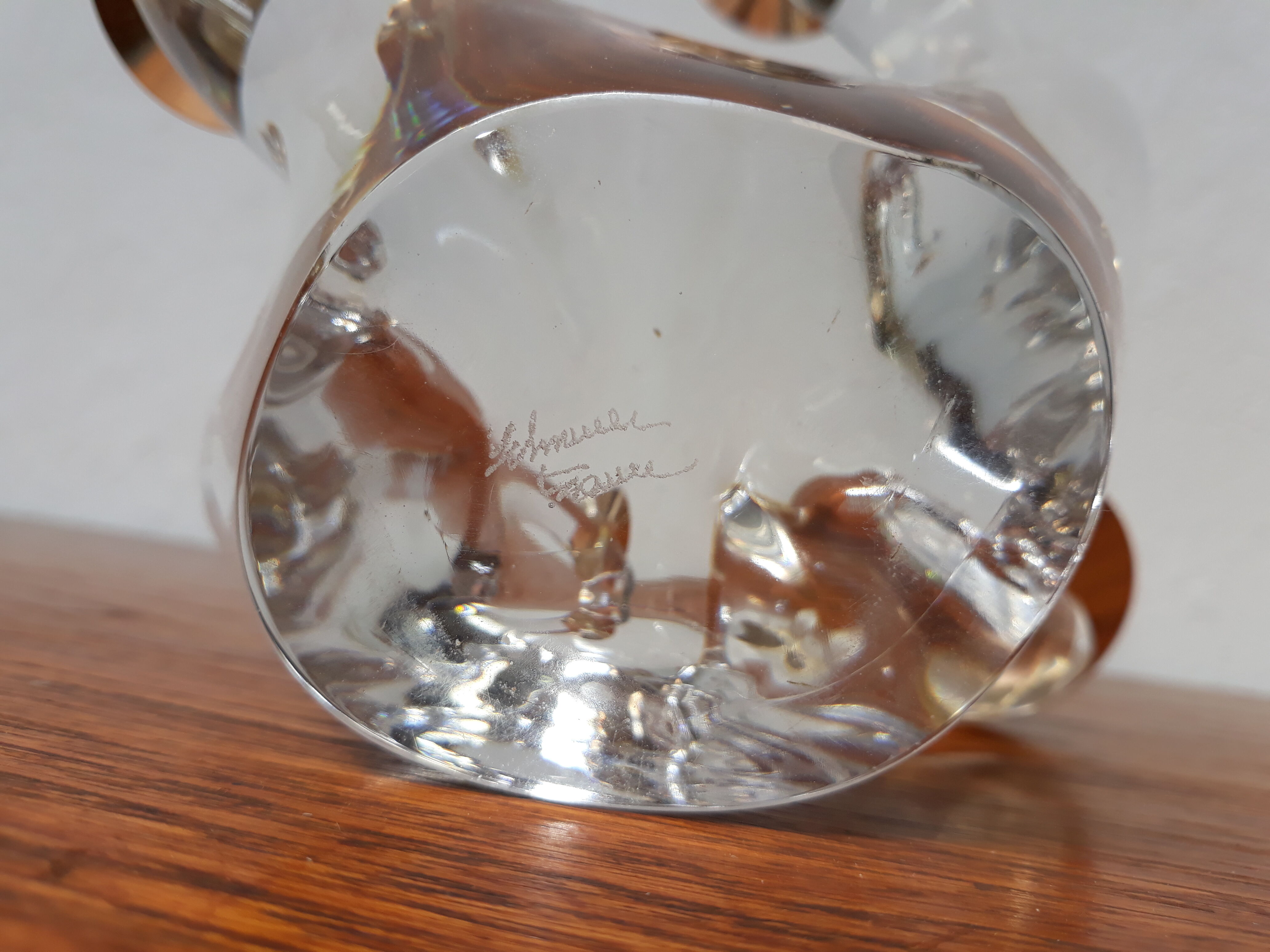 Schneider pair of vintage Crystal candlesticks