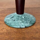 Vintage postmodern Italian wooden and stone candle holders, 1980s, set of 2.