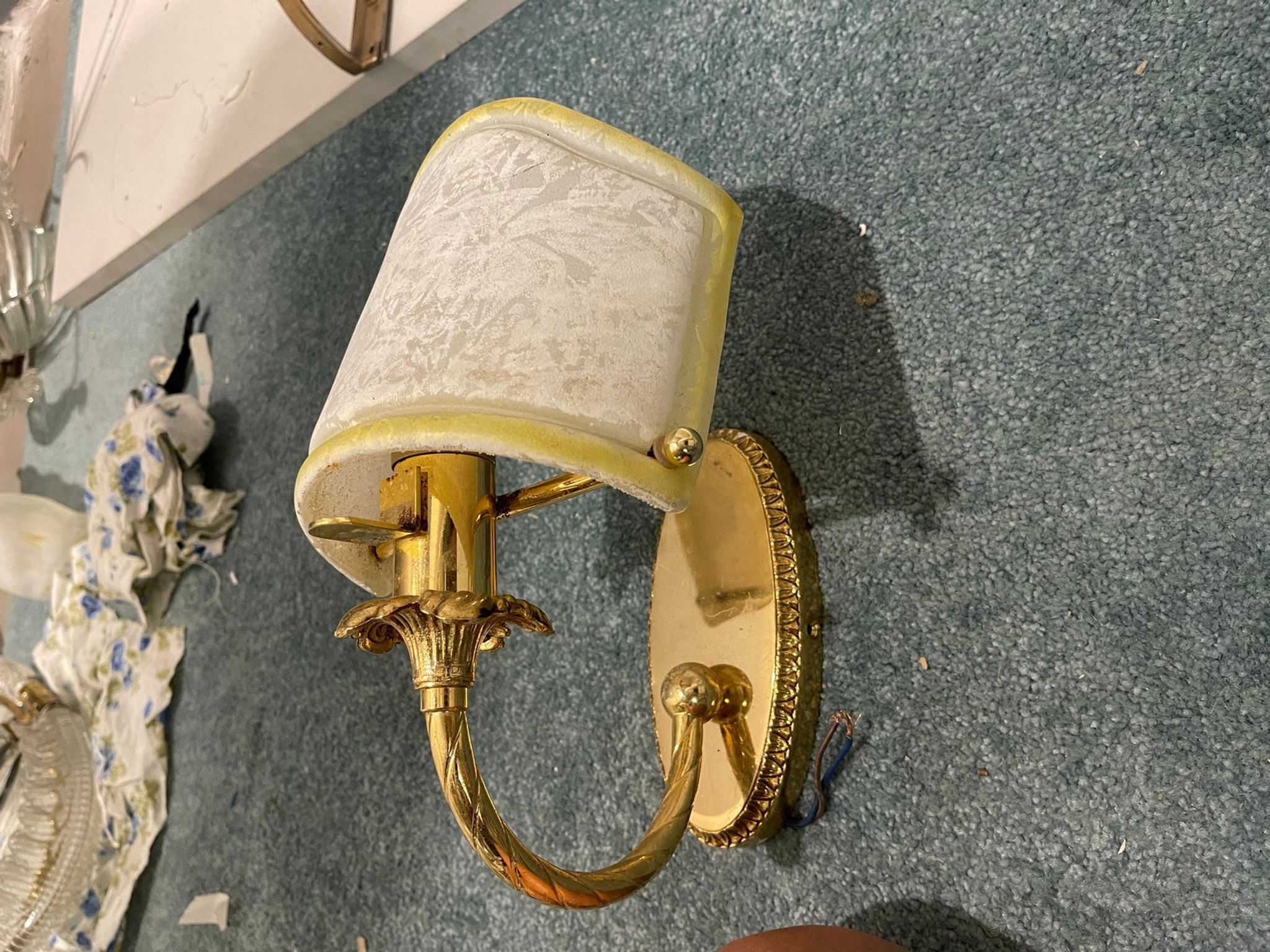 Appliques en verre de Murano et laiton années 1980