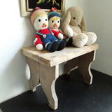 Antique bench stool in solid wood