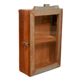 Original polychrome Burmese teak display case