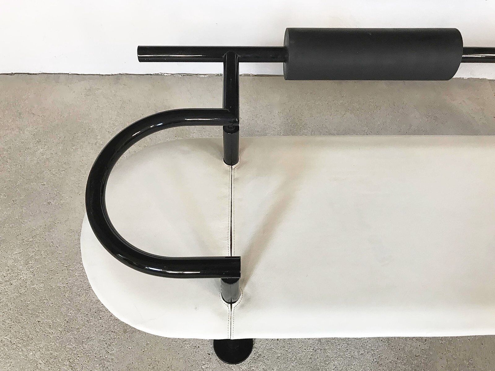 Postmodern Italian leather bench by Cy Mann for Polflex, 1980s