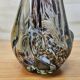 Vintage Murano glass vase, amber/white speckled finger vase