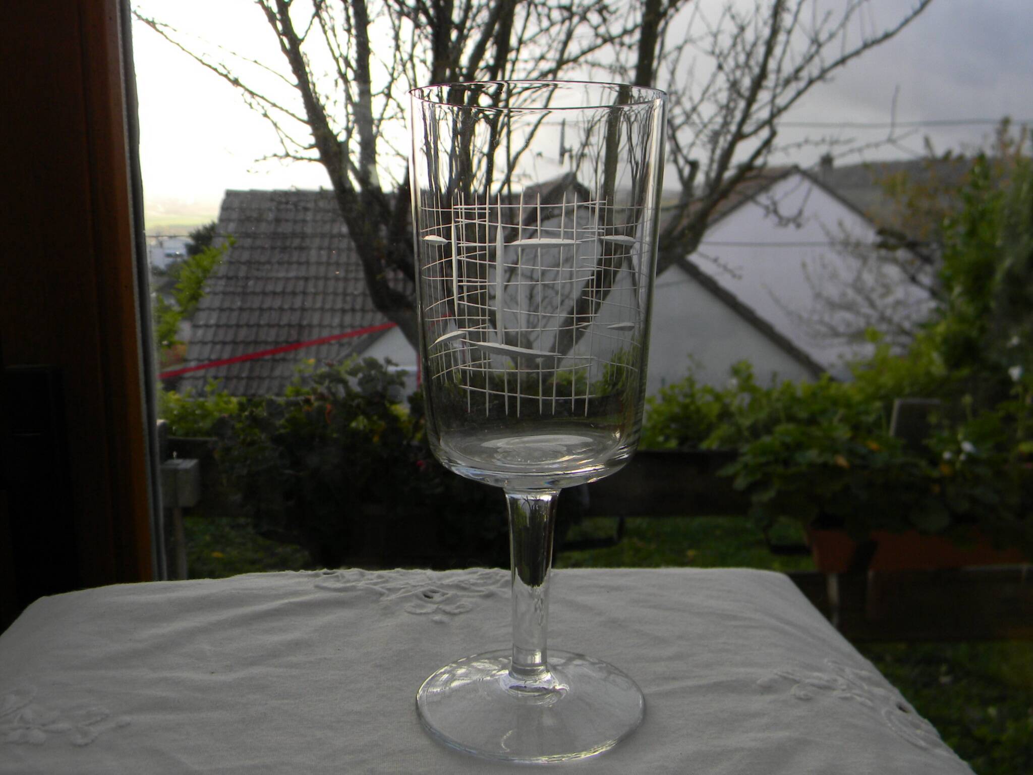 Lot de 8 verres à eau en verres années 1950.
