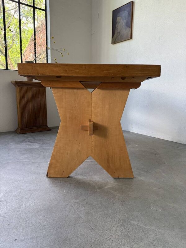 Table, mobilier de montagne en hêtre, 1950
