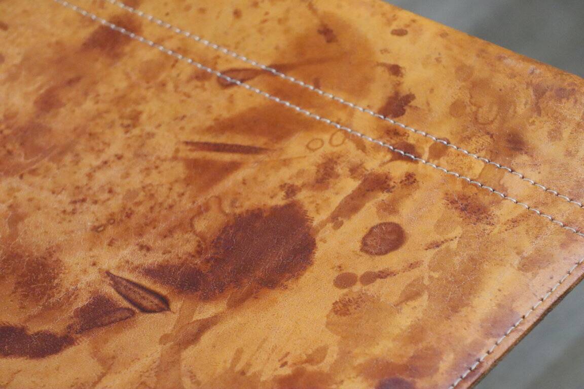 Set of 4 vintage leather and chrome metal chairs, 1970