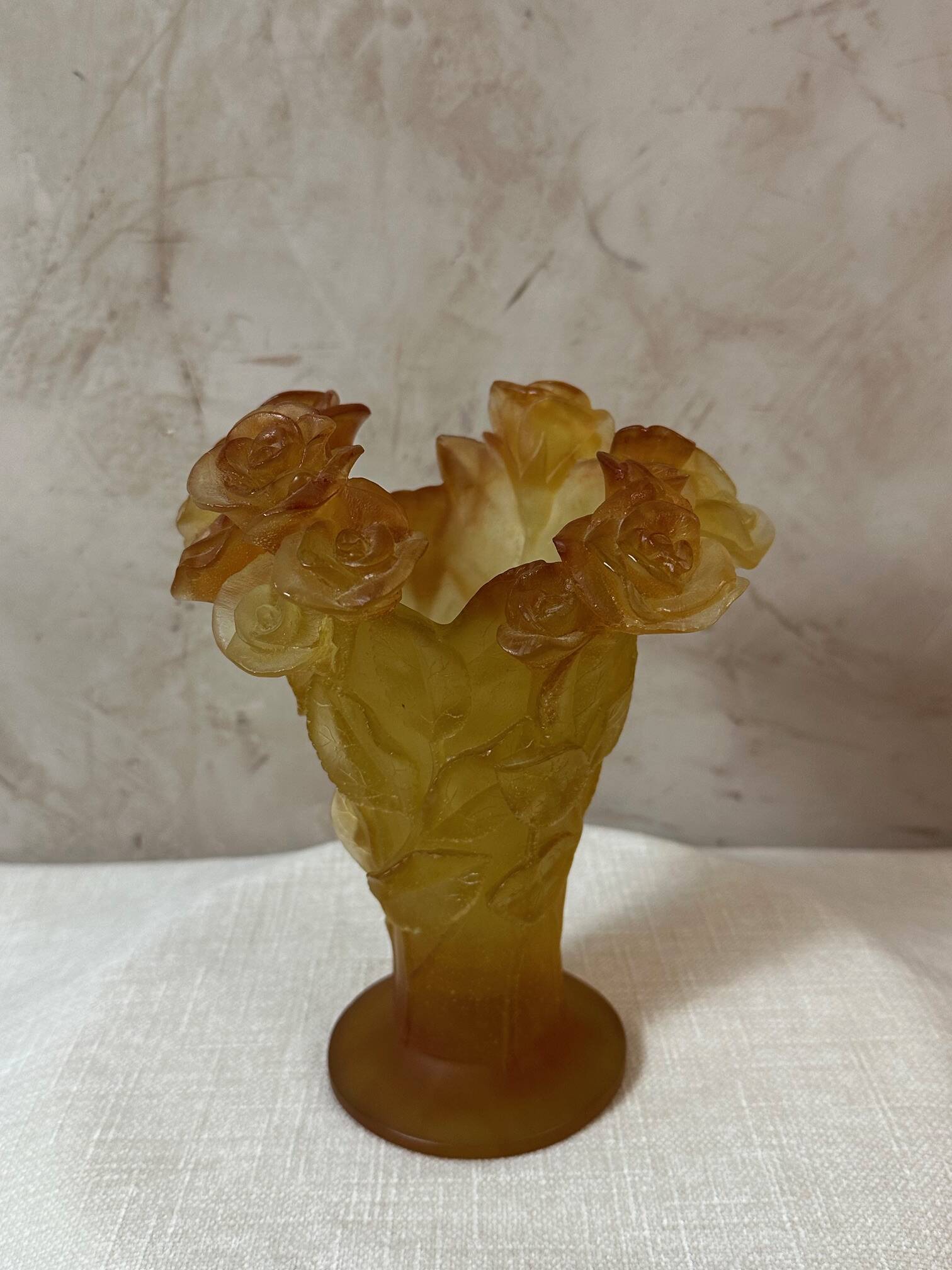 Daum glass paste vase