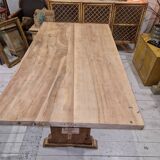 Table en noyer blond décapé
