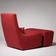 Rocking chair and footstool in red wool by Ligne Roset, France