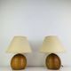Paire de lampes boules en bois, années 80