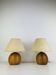 Paire de lampes boules en bois, années 80