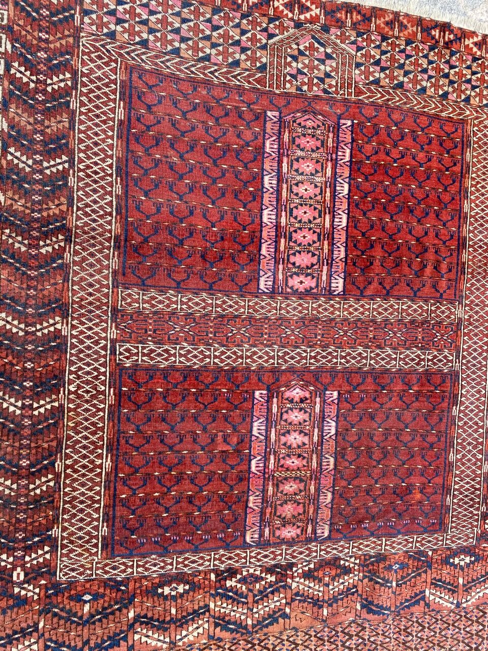 19th century Afghan Hatchlou tribal antique rug 131x140 cm