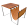 Vintage side table / newspaper holder in leather, chrome-plated steel rosewood, ca 1970