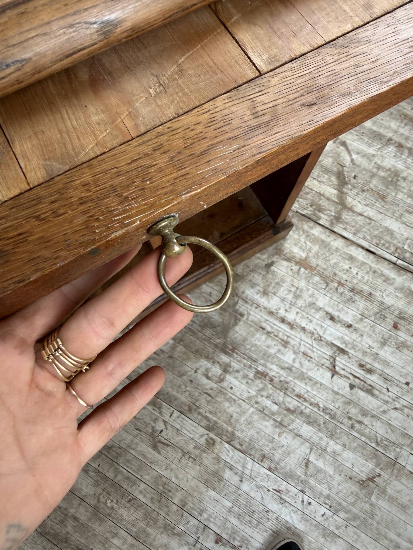 Counter or desk in oak from the 1950s.