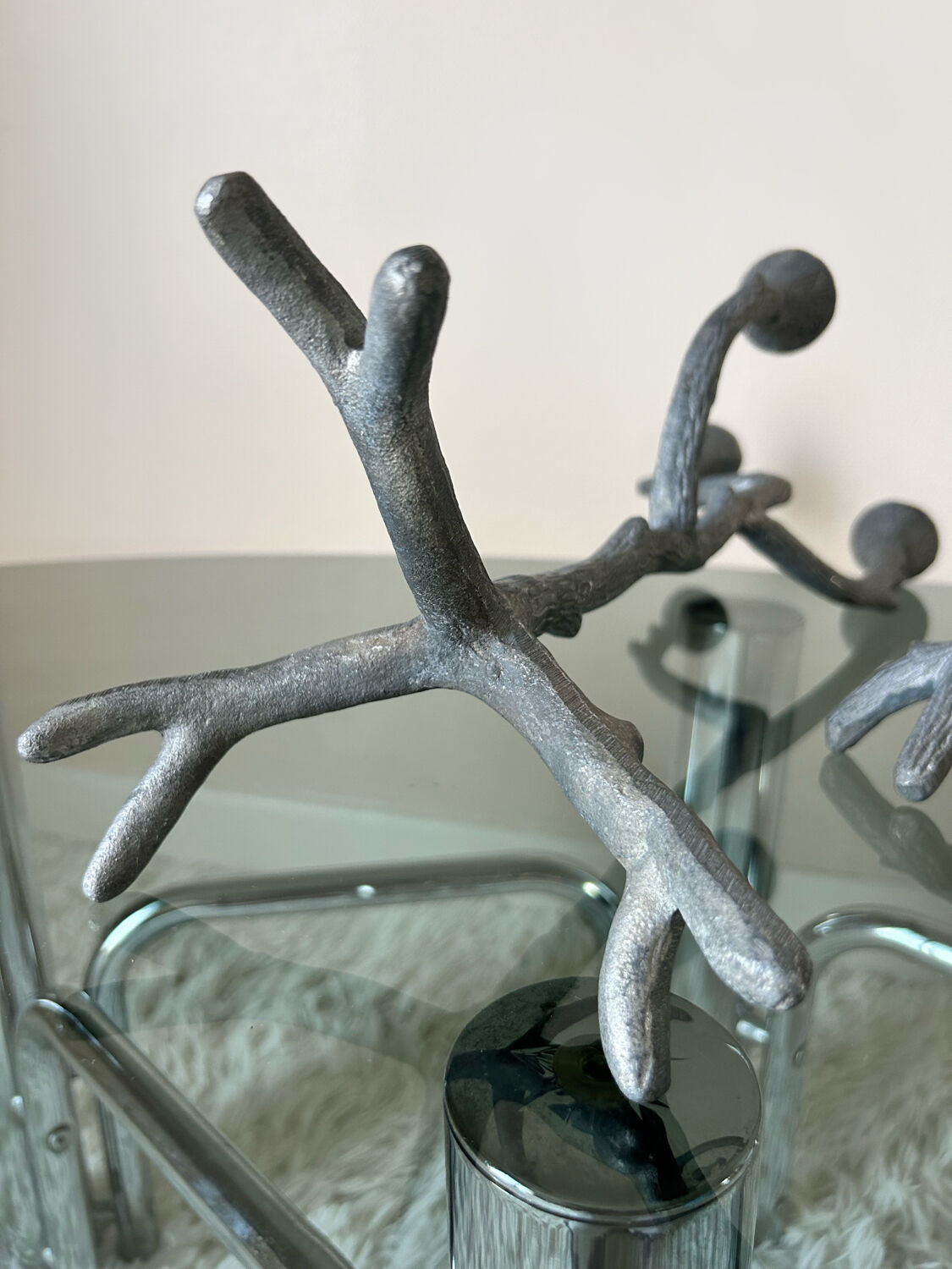 70s aluminum design candlesticks