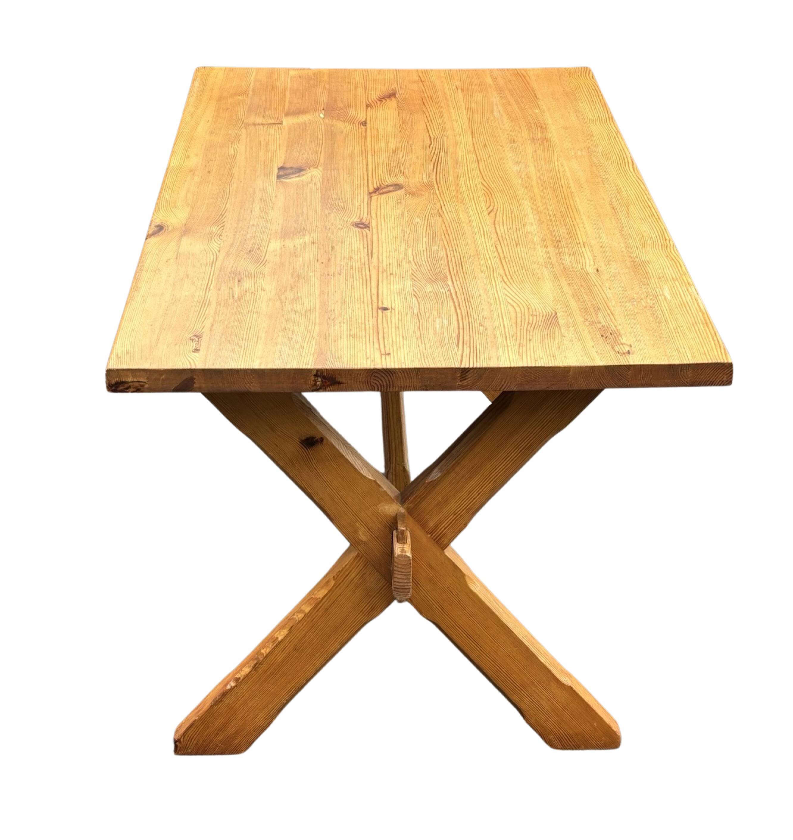 Vintage dining table pinewood 1960 minimalist dining table