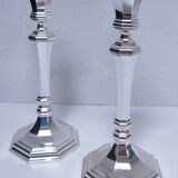Pair of BMF candlesticks in silver-plated metal, vintage stamped