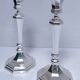Pair of BMF candlesticks in silver-plated metal, vintage stamped