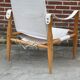 Vintage safari chair 1960s Denmark with canvas minimalist design
