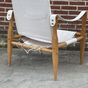 Fauteuil safari vintage 1960 Danemark avec toile design minimaliste