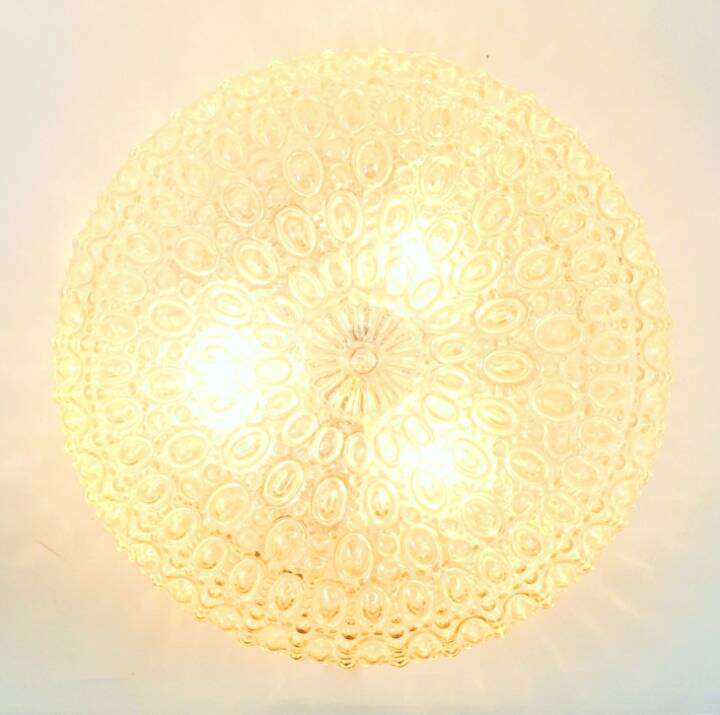 Extra Large Amber Bubble Glass Ceiling Light - H. Tynell for Limburg, 1960s