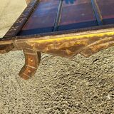 Coffee table in metal and copper wood