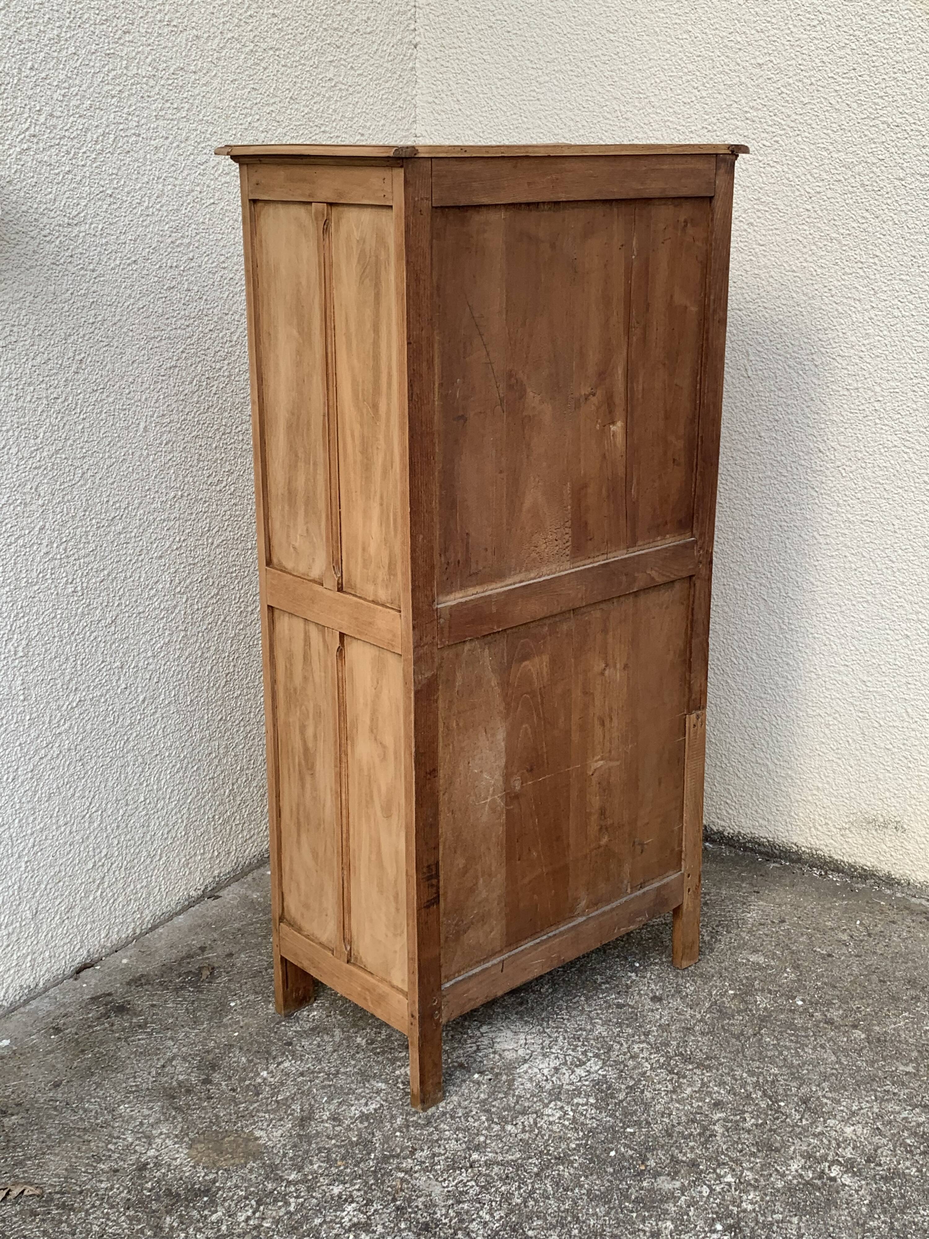 Parisian cabinet glazed raw wood nymphs and carved art nouveau decorations