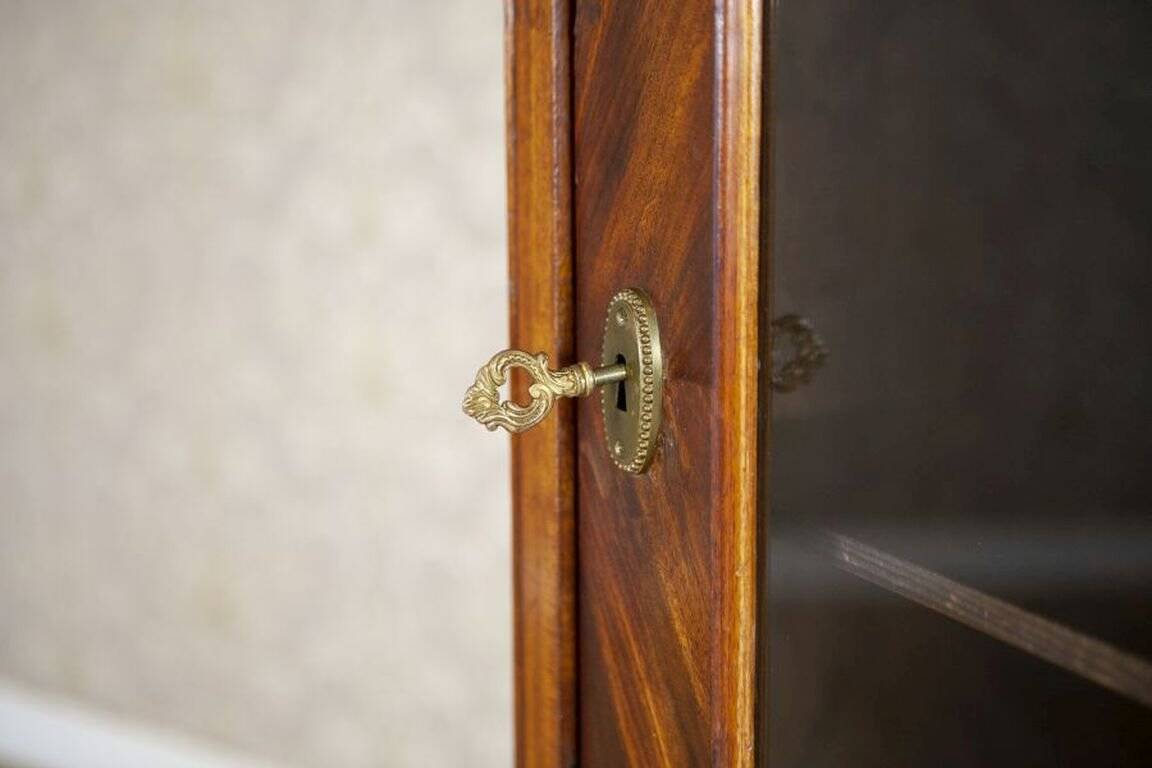 Mahogany Wood & Veneer Display Cabinet or Bookcase, 1890