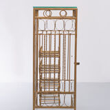 Gold metal wine rack or cocktail bar, 1950s, italy