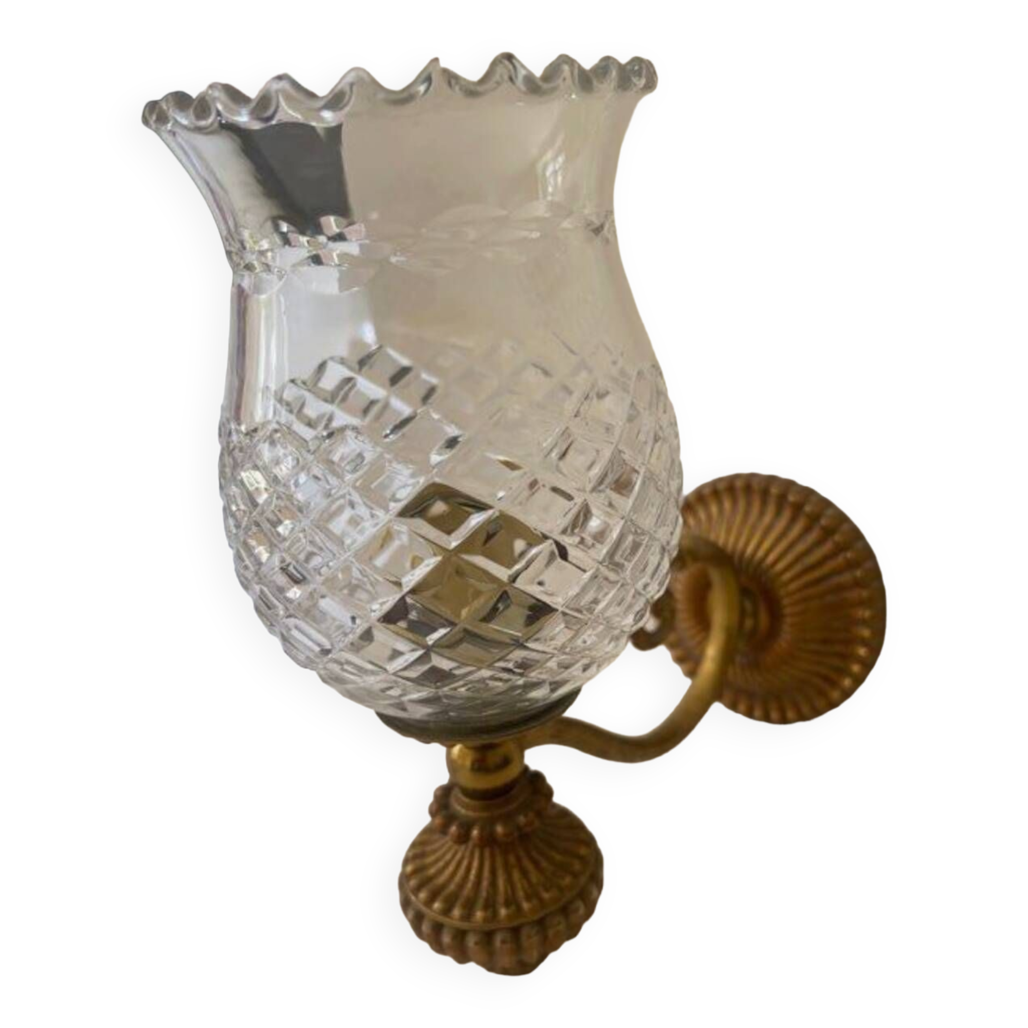 Applique en cuivre et verre ciselé