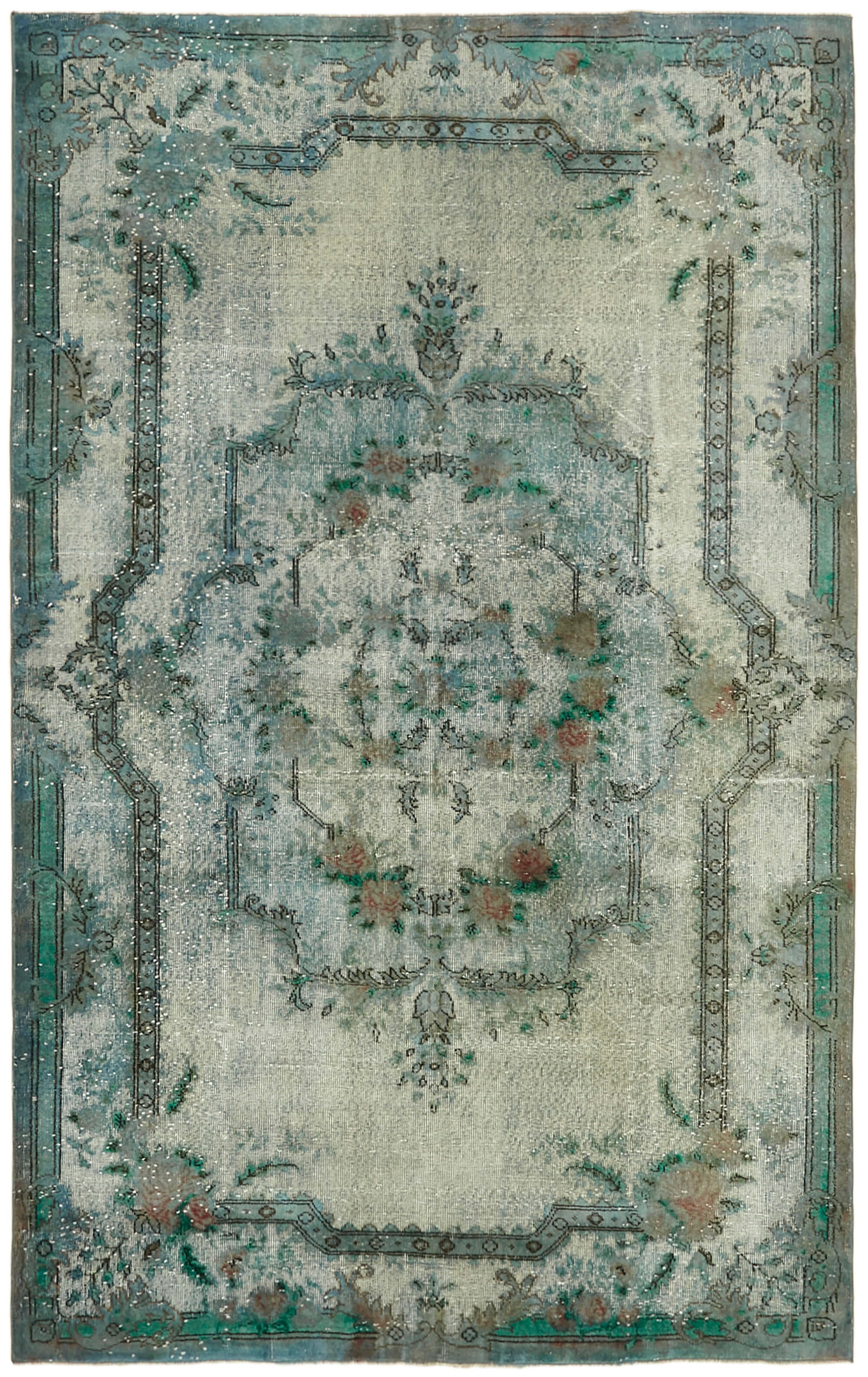 Handmade Contemporary Turkish 1970s 189 cm x 296 cm Blue Carpet