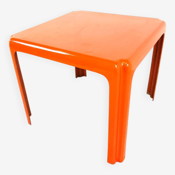 Orange space age fiberglass table, 1970s