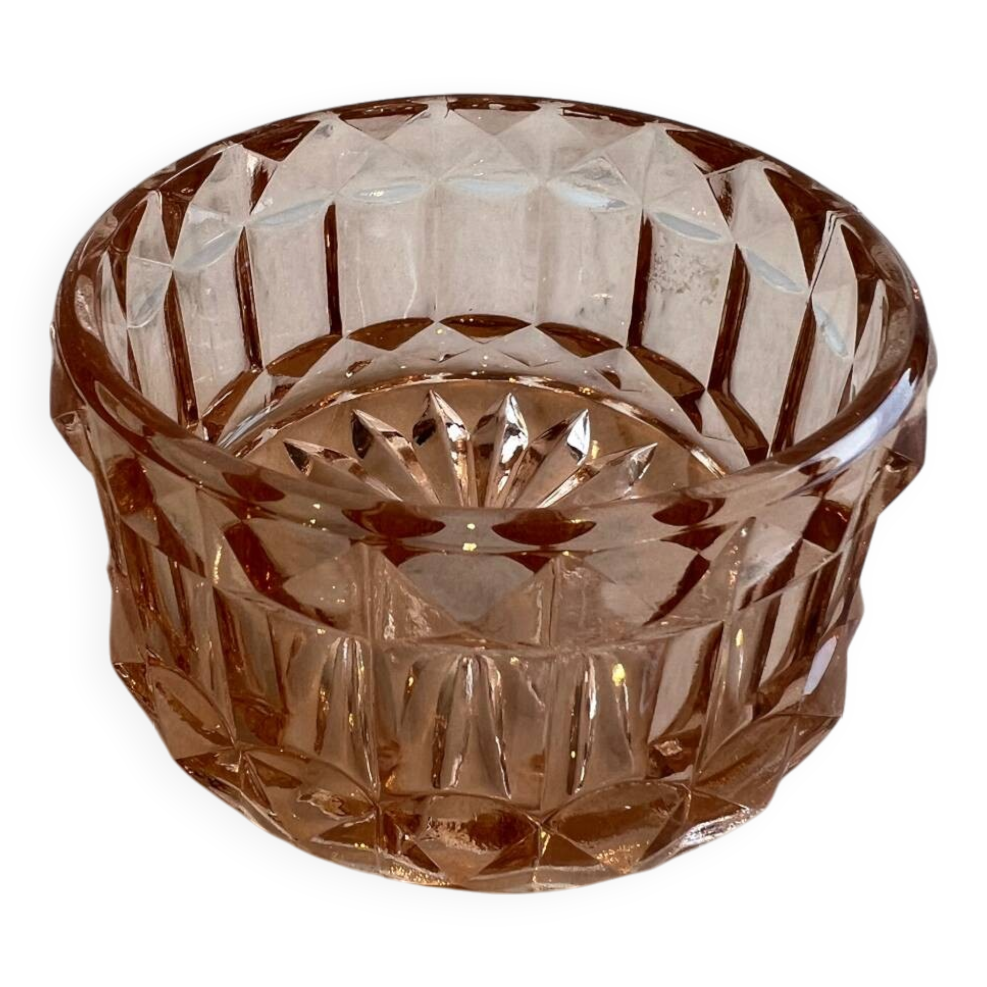 Small pink glass bowl