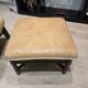 Vintage camel leather lounge chair with ottoman – wooden frame – 1970s