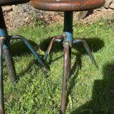 6 adjustable industrial workshop stools, 50s/60s