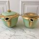 Duo of teapot and green milk pot sage 50s