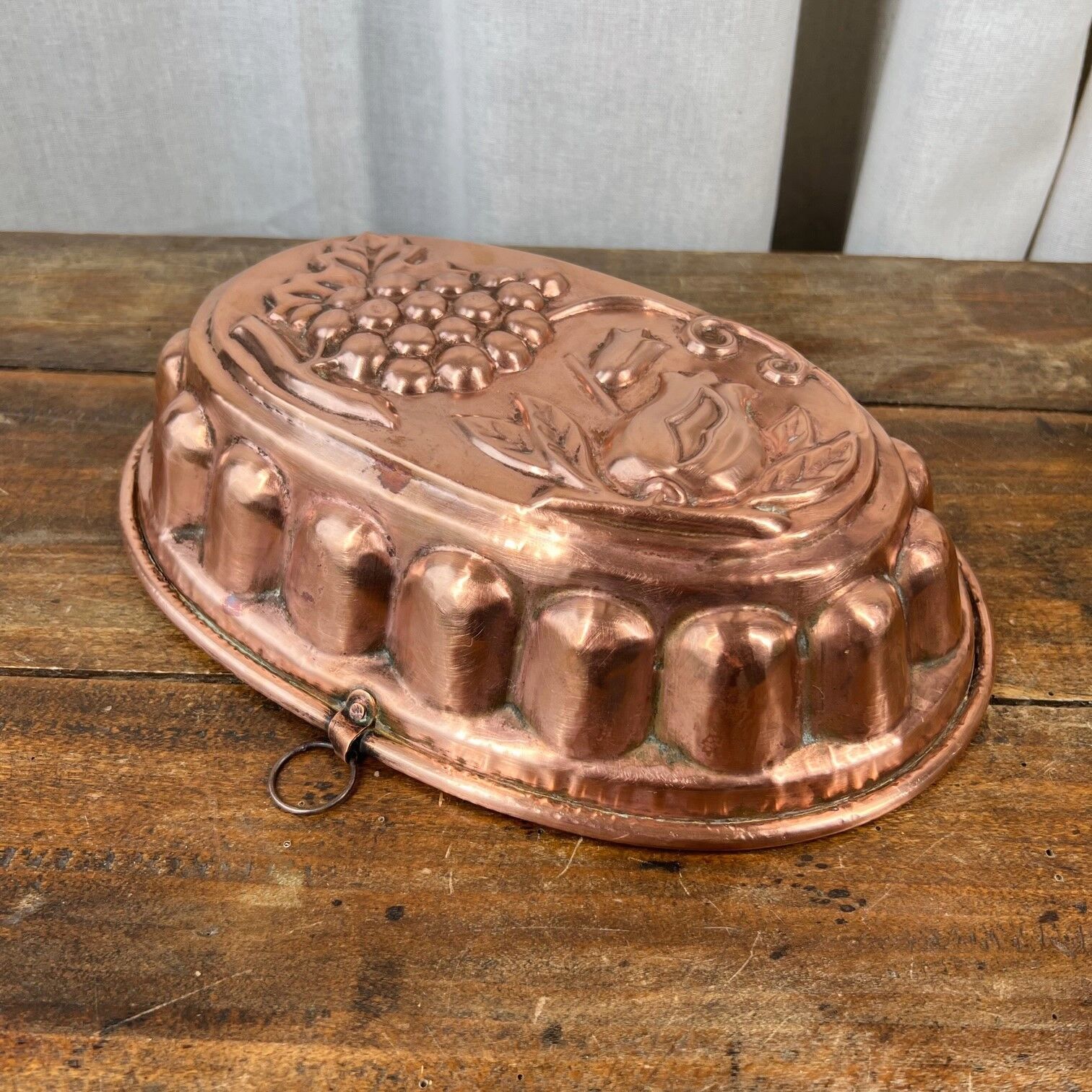 Oval copper cake mold