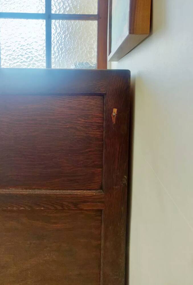 Antique column piece of furniture, oak notary drawer unit.