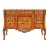 Transitional style commode in marquetry